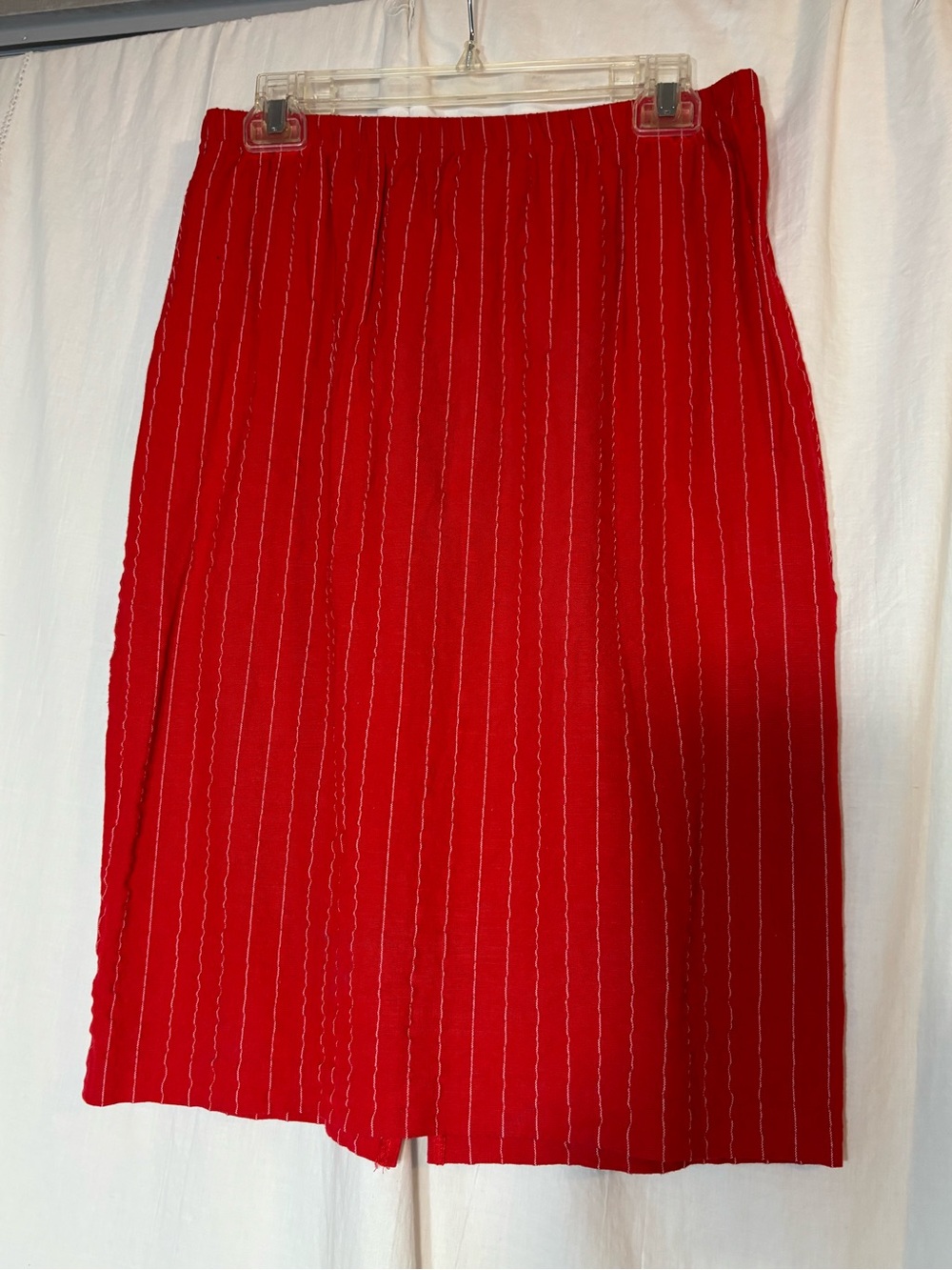 Women’s vintage red white pinstriped skirt More Promises size 16